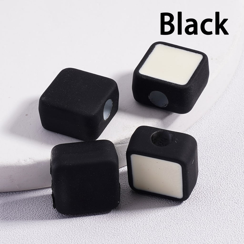 Cute Mini Square Light & Dark Colors Colorful Outlines Acrylic Beads 13*13MM (Single Color available for 200pcs Whole Bag Only)