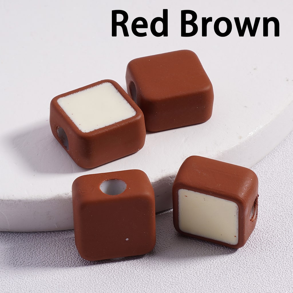 Cute Mini Square Light & Dark Colors Colorful Outlines Acrylic Beads 13*13MM (Single Color available for 200pcs Whole Bag Only)