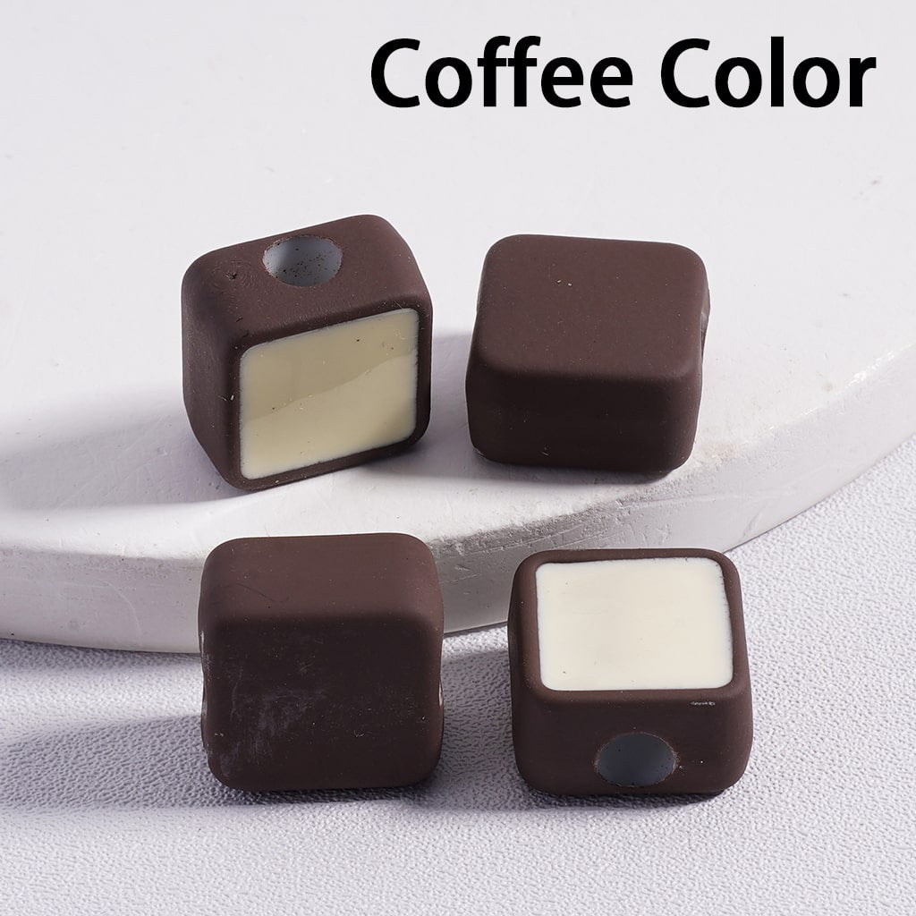 Cute Mini Square Light & Dark Colors Colorful Outlines Acrylic Beads 13*13MM (Single Color available for 200pcs Whole Bag Only)
