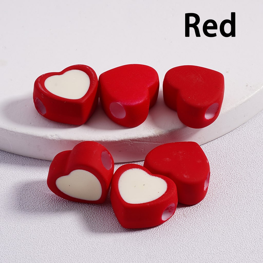 Cute Mini Light & Dark Colors Hearts Shape Acrylic Beads 13*15MM (Horizontal Hole) (Single Color available for 200pcs Whole Bag Only)