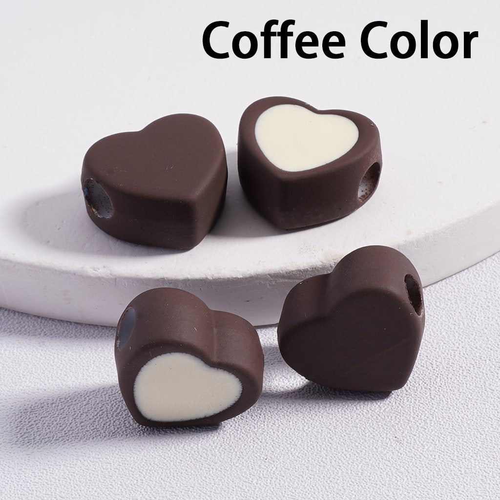 Cute Mini Light & Dark Colors Hearts Shape Acrylic Beads 13*15MM (Horizontal Hole) (Single Color available for 200pcs Whole Bag Only)