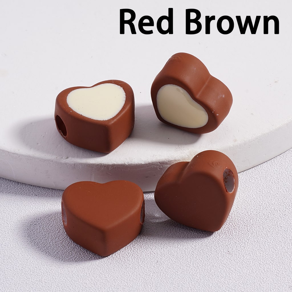 Cute Mini Light & Dark Colors Hearts Shape Acrylic Beads 13*15MM (Horizontal Hole) (Single Color available for 200pcs Whole Bag Only)