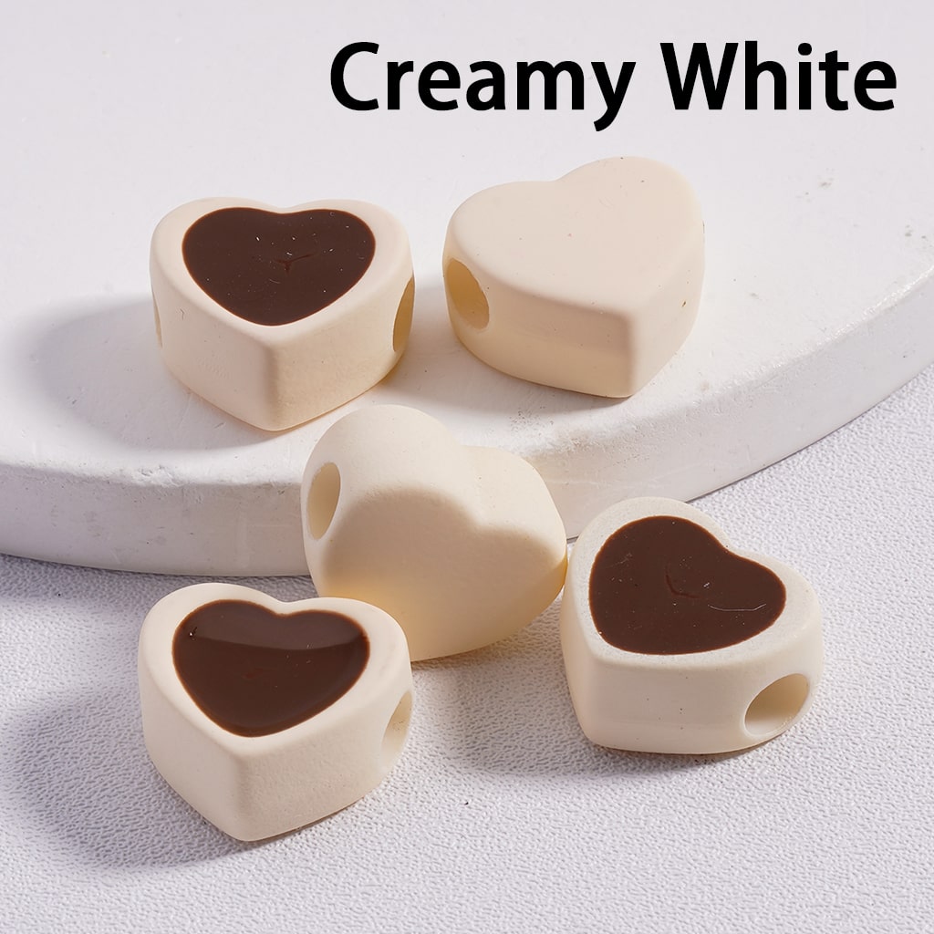 Cute Mini Light & Dark Colors Hearts Shape Acrylic Beads 13*15MM (Horizontal Hole) (Single Color available for 200pcs Whole Bag Only)