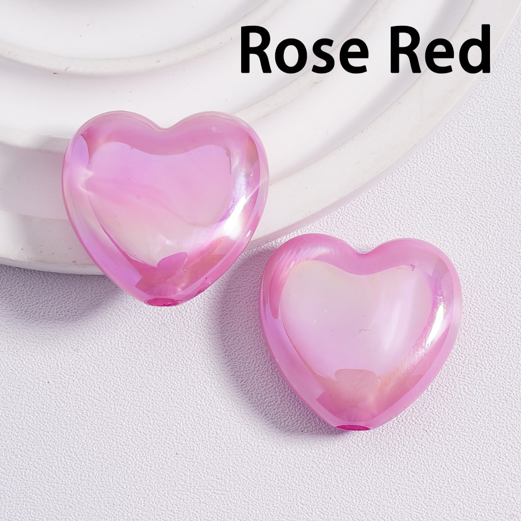 Two pink heart-shaped objects on a white background with 'Rose Red' text above.

