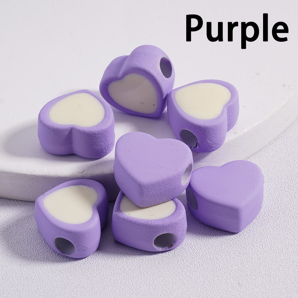 Cute Mini Light & Dark Colors Hearts Shape Acrylic Beads 13*15MM (Horizontal Hole) (Single Color available for 200pcs Whole Bag Only)