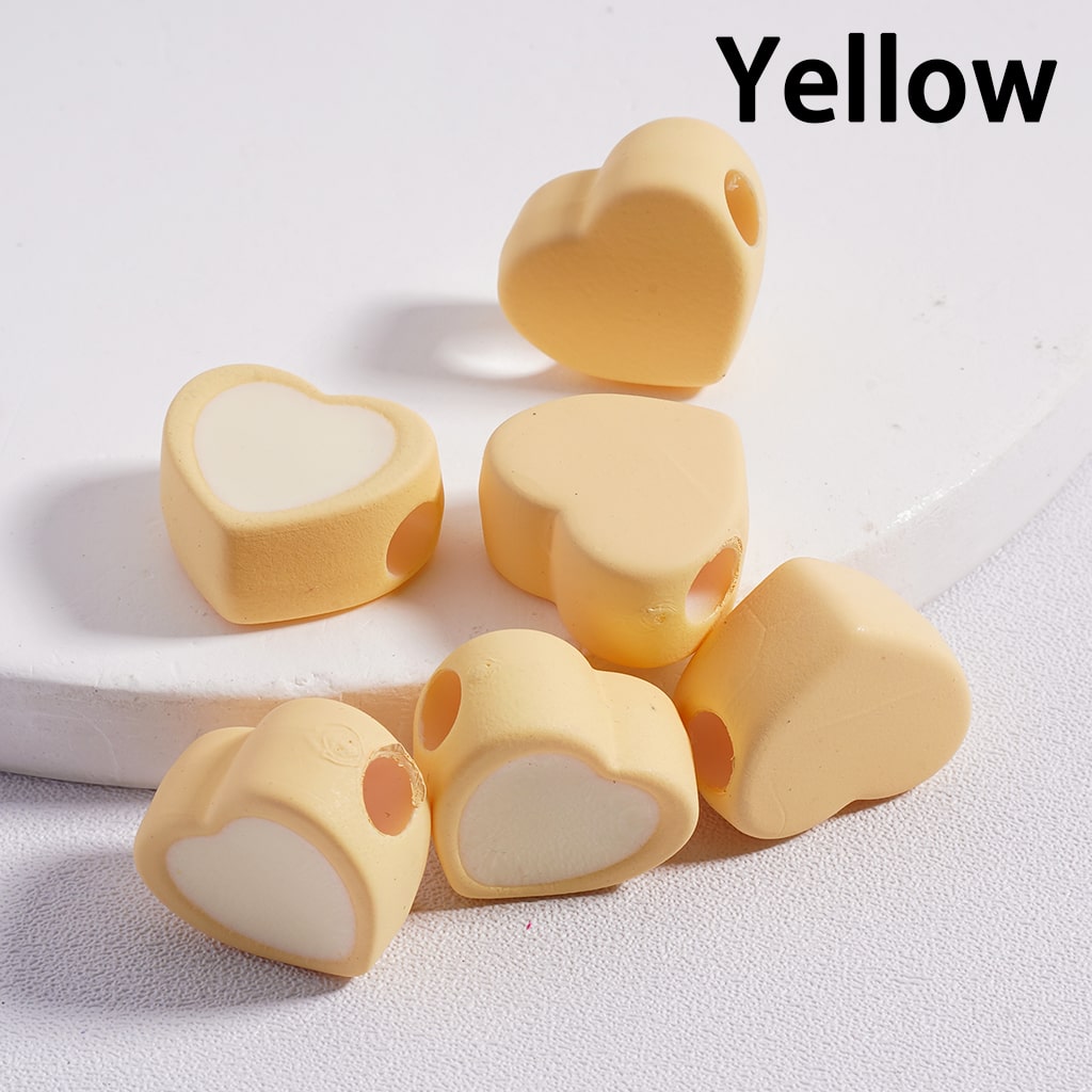 Cute Mini Light & Dark Colors Hearts Shape Acrylic Beads 13*15MM (Horizontal Hole) (Single Color available for 200pcs Whole Bag Only)