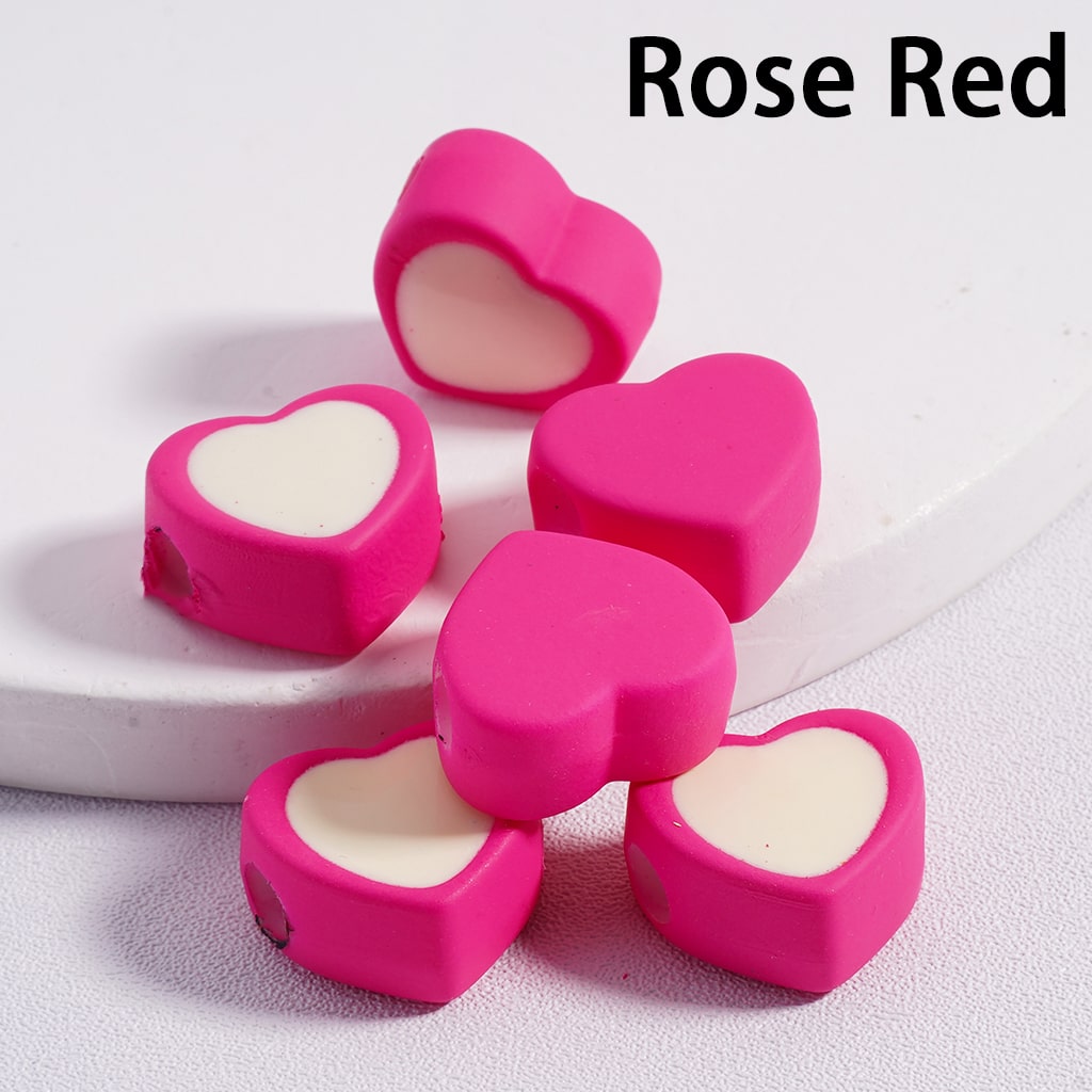 Cute Mini Light & Dark Colors Hearts Shape Acrylic Beads 13*15MM (Horizontal Hole) (Single Color available for 200pcs Whole Bag Only)