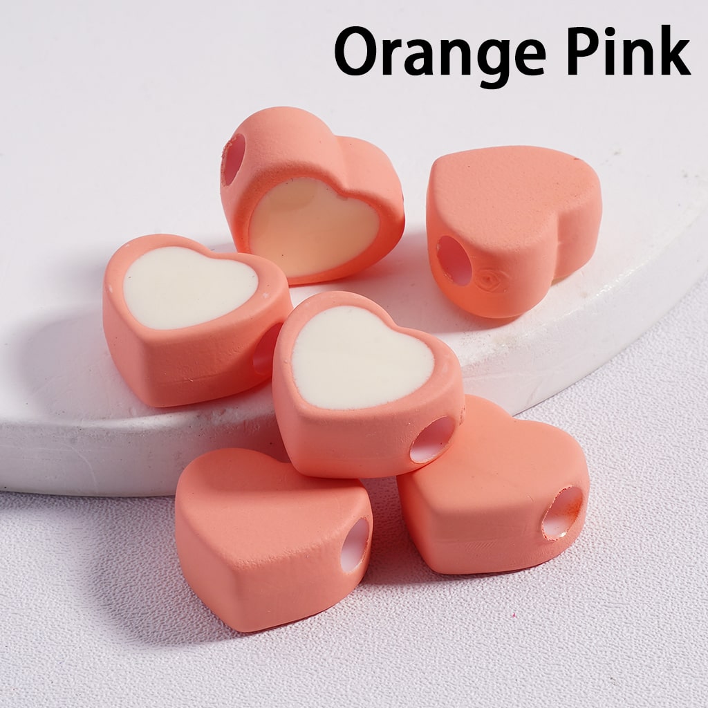 Cute Mini Light & Dark Colors Hearts Shape Acrylic Beads 13*15MM (Horizontal Hole) (Single Color available for 200pcs Whole Bag Only)