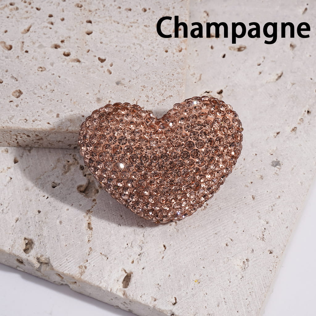 Heart Shape Clay Beads with Multi-Color Bling Bling Rhinestones, 30*39MM