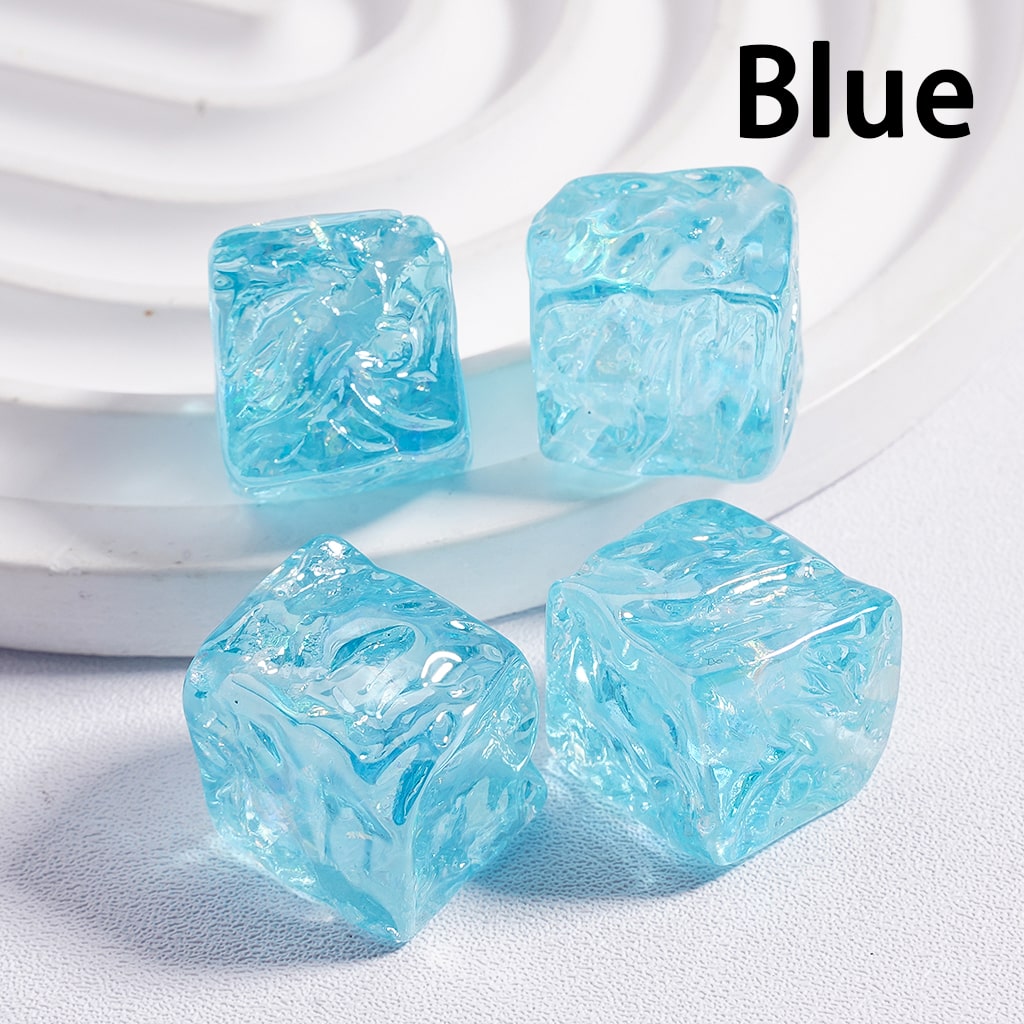 UV Coating Bumpy Square Cube with Shiny Flakes Inside Translucent Multi-Color Acrylic Beads 15*15mm