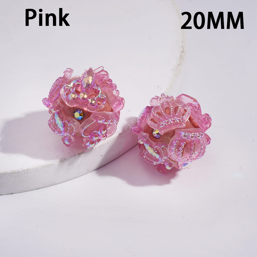 UV Coating Exquisite Imperial Royal Imperial Crown with AB Rhinestones, Clay Beads 20MM