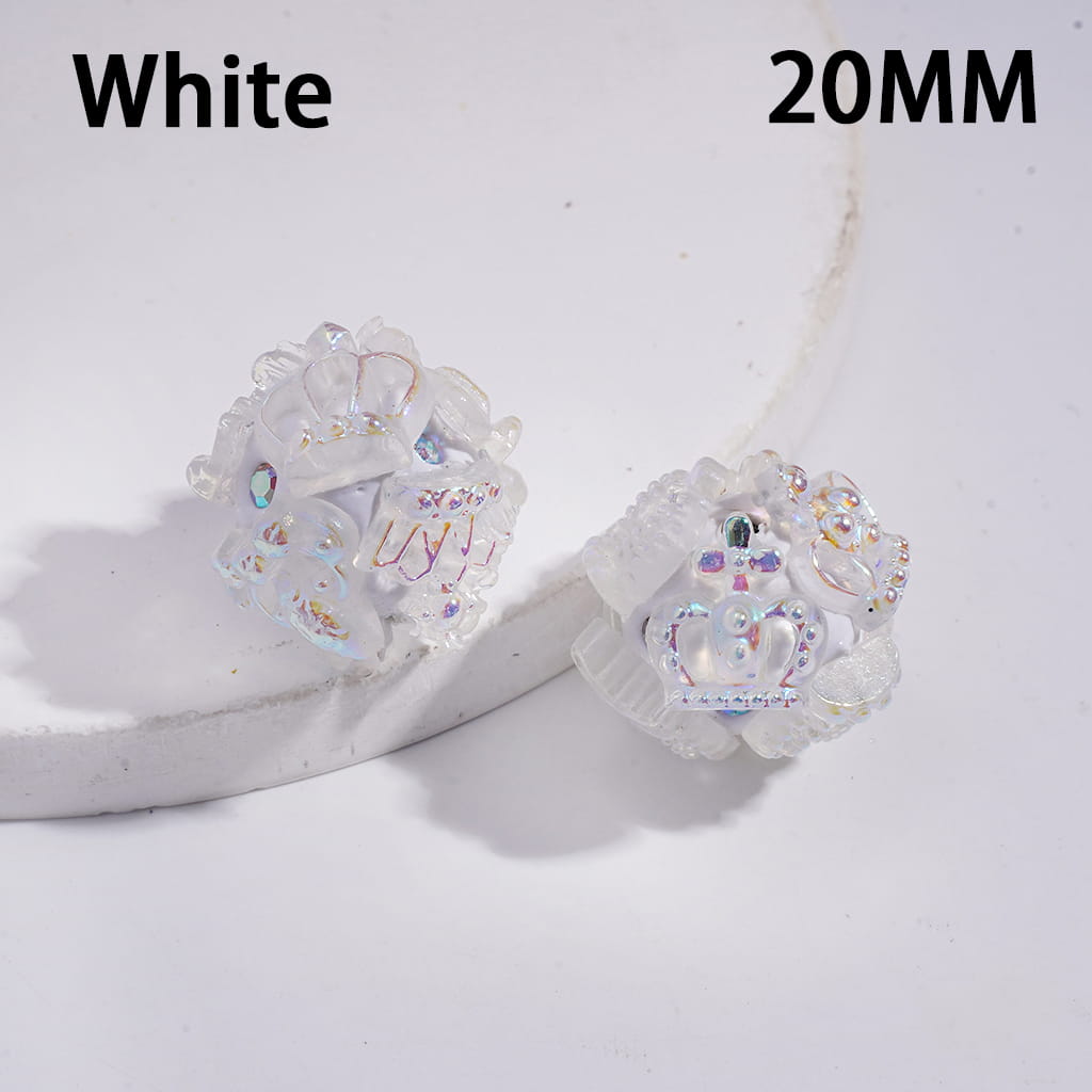 UV Coating Exquisite Imperial Royal Imperial Crown with AB Rhinestones, Clay Beads 20MM