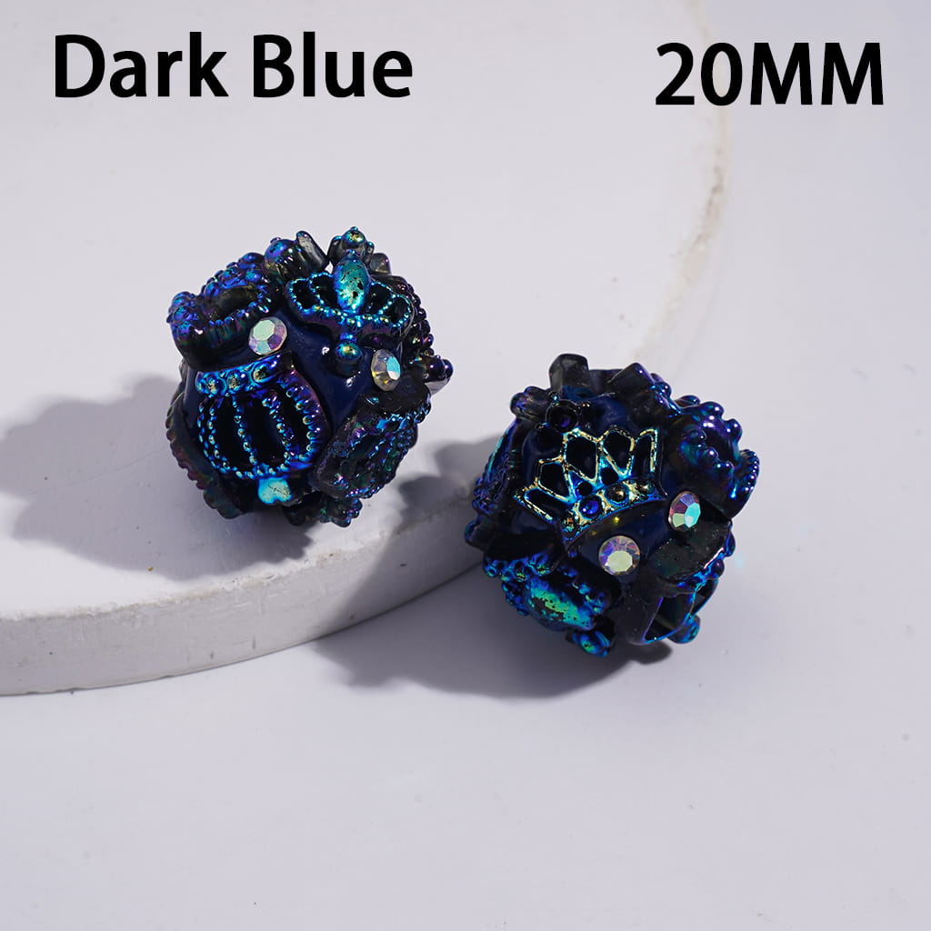 UV Coating Exquisite Imperial Royal Imperial Crown with AB Rhinestones, Clay Beads 20MM