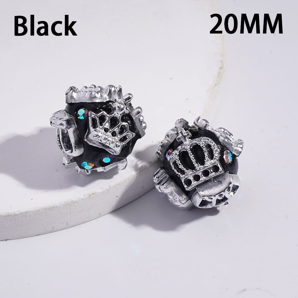 UV Coating Exquisite Imperial Royal Imperial Crown with AB Rhinestones, Clay Beads 20MM