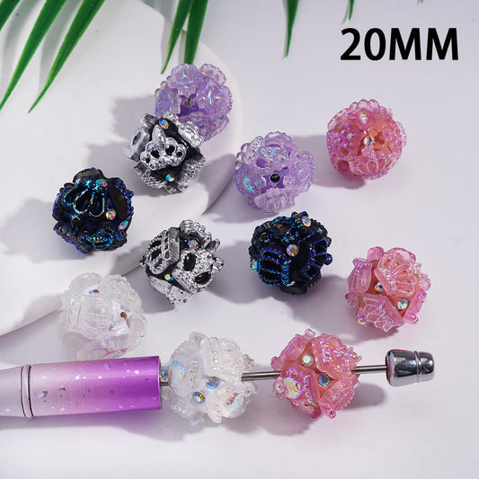 UV Coating Exquisite Imperial Royal Imperial Crown with AB Rhinestones, Clay Beads 20MM