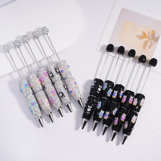 Owlicious Glam Beadable Clay Pen with Black & AB Rhinestones Random Mix