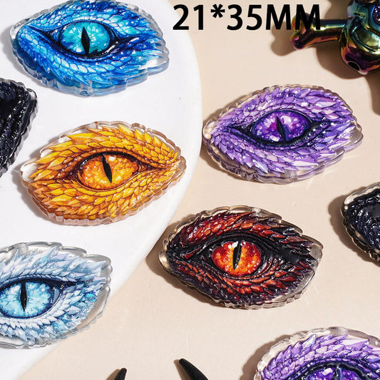 Fantasy Evil Eyes Halloween Theme Acrylic Beads, 21*35MM, Assorted Colors, Random Mix