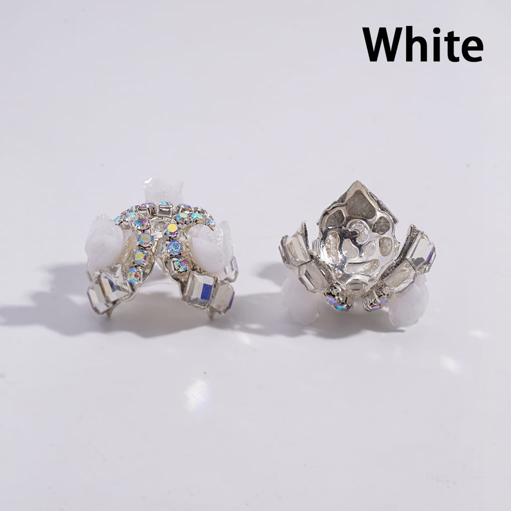 Tulip Flower Decorative Square Shape AB Rhinestone Alloy Bead Cages Multi-Color (They Fit 14MM Beads)