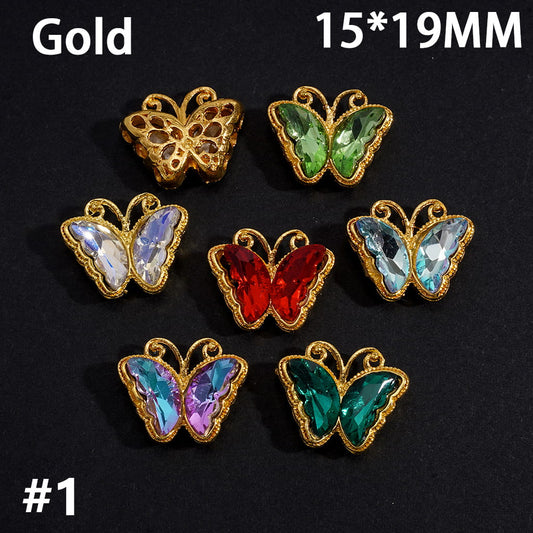Sparkling Rhinestone Metal Beads Jewelry Accessories Random Mix, Various Style (Please Read Description)