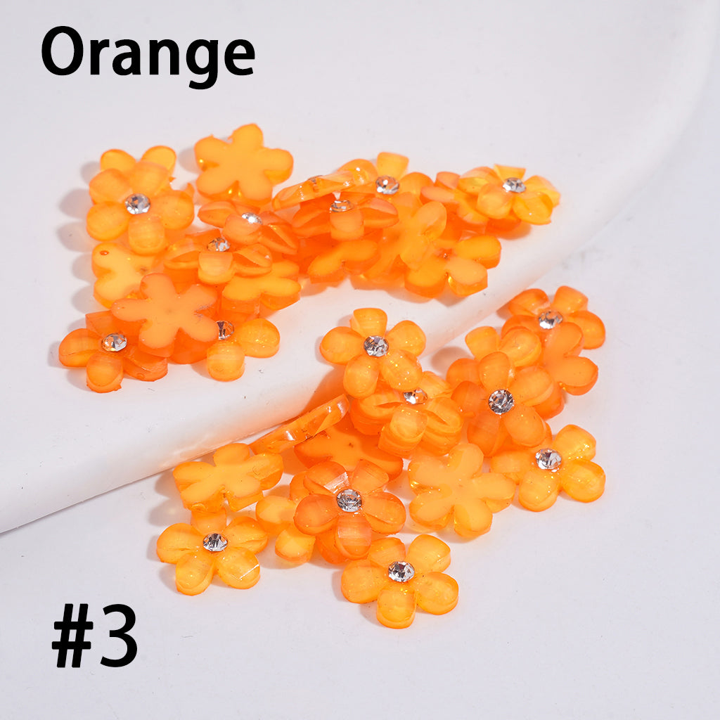 Fluorescence Color Five-Petaled Flower & Rhinestone Beadable Clay Pen Jewelry Accessories, (Please Read the Description)