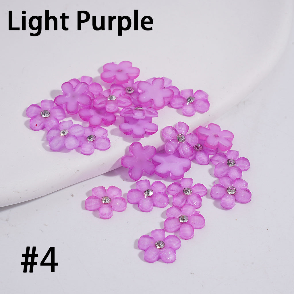 Fluorescence Color Five-Petaled Flower & Rhinestone Beadable Clay Pen Jewelry Accessories, (Please Read the Description)