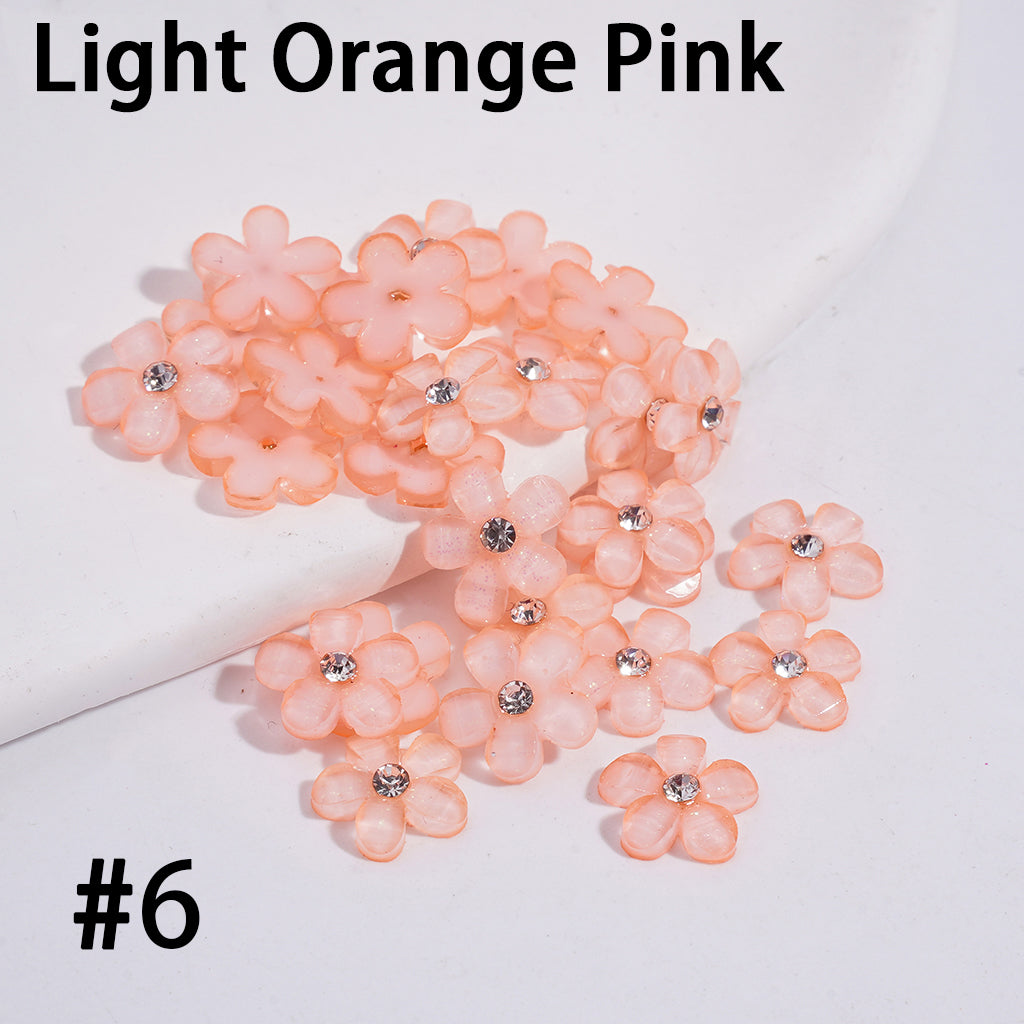 Fluorescence Color Five-Petaled Flower & Rhinestone Beadable Clay Pen Jewelry Accessories, (Please Read the Description)