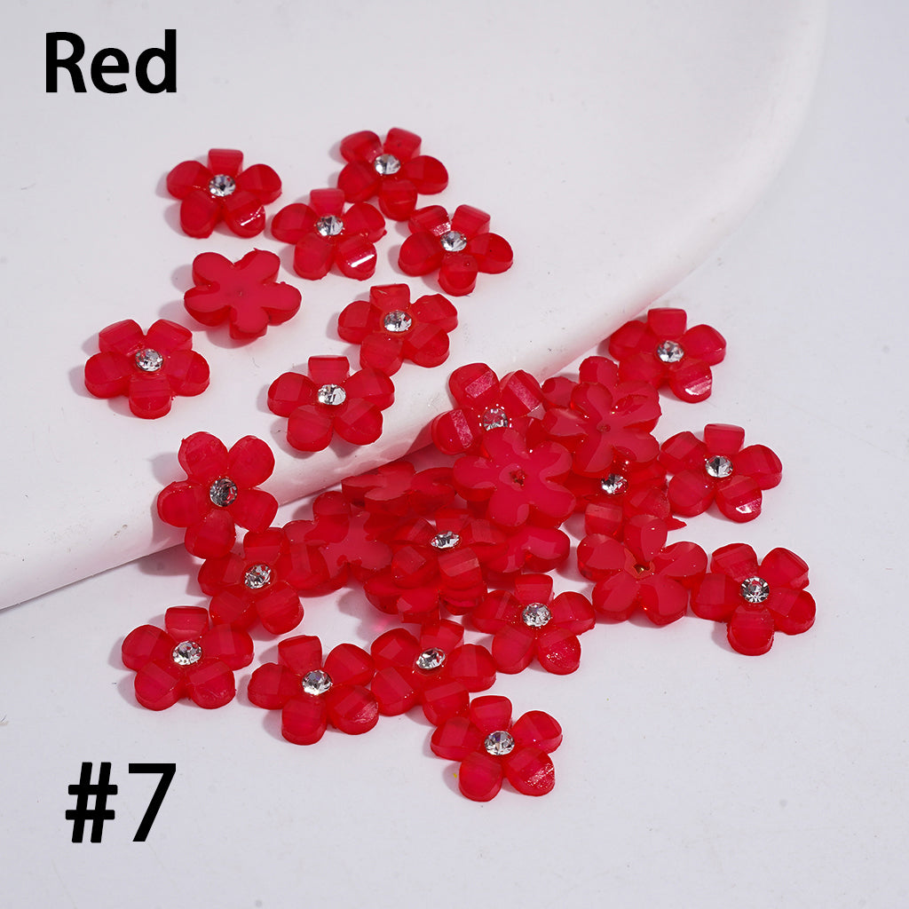 Fluorescence Color Five-Petaled Flower & Rhinestone Beadable Clay Pen Jewelry Accessories, (Please Read the Description)