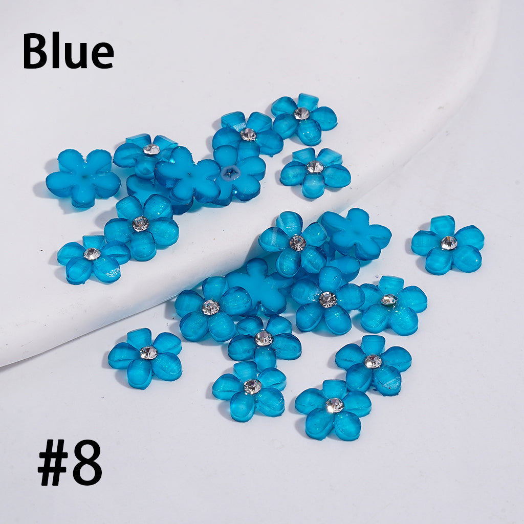 Fluorescence Color Five-Petaled Flower & Rhinestone Beadable Clay Pen Jewelry Accessories, (Please Read the Description)