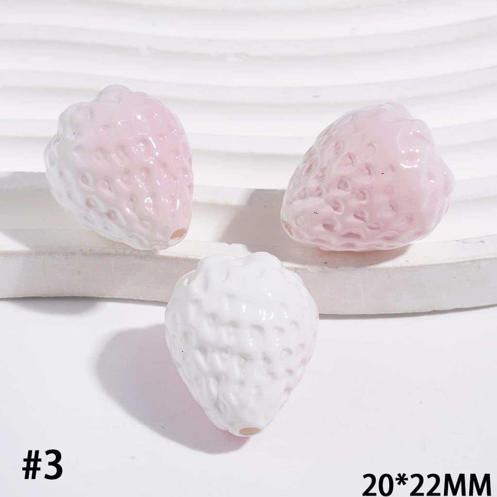 Adorable Sweet Strawberry Series Acrylic Beads, 20*22MM, Multicolor