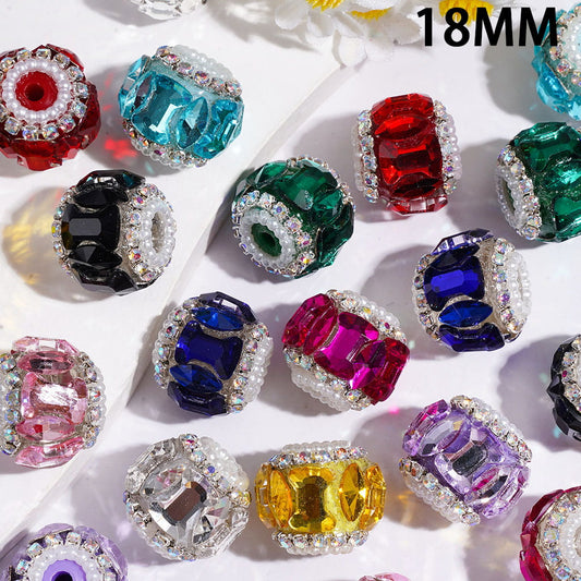 Marquise Cut and Bone Shaped Rhinestones, White Pearl & AB Rhinestone Chains, Hand-made Acrylic Beads, 18MM, Multicolor, Random Mix
