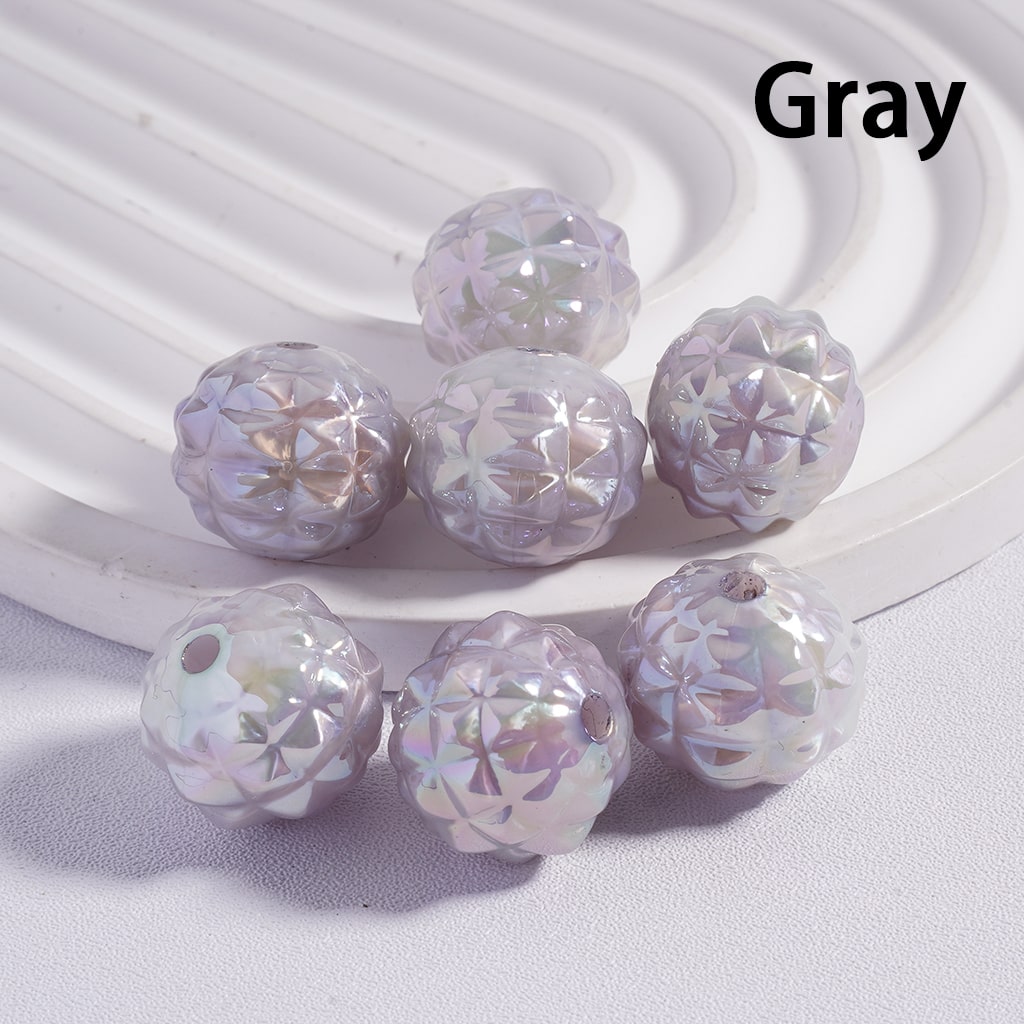 UV Coating Disco Pineapple Solid Color Round Acrylic Beads 16MM (Single Color is available for 200pcs(Whole Bag) Only)