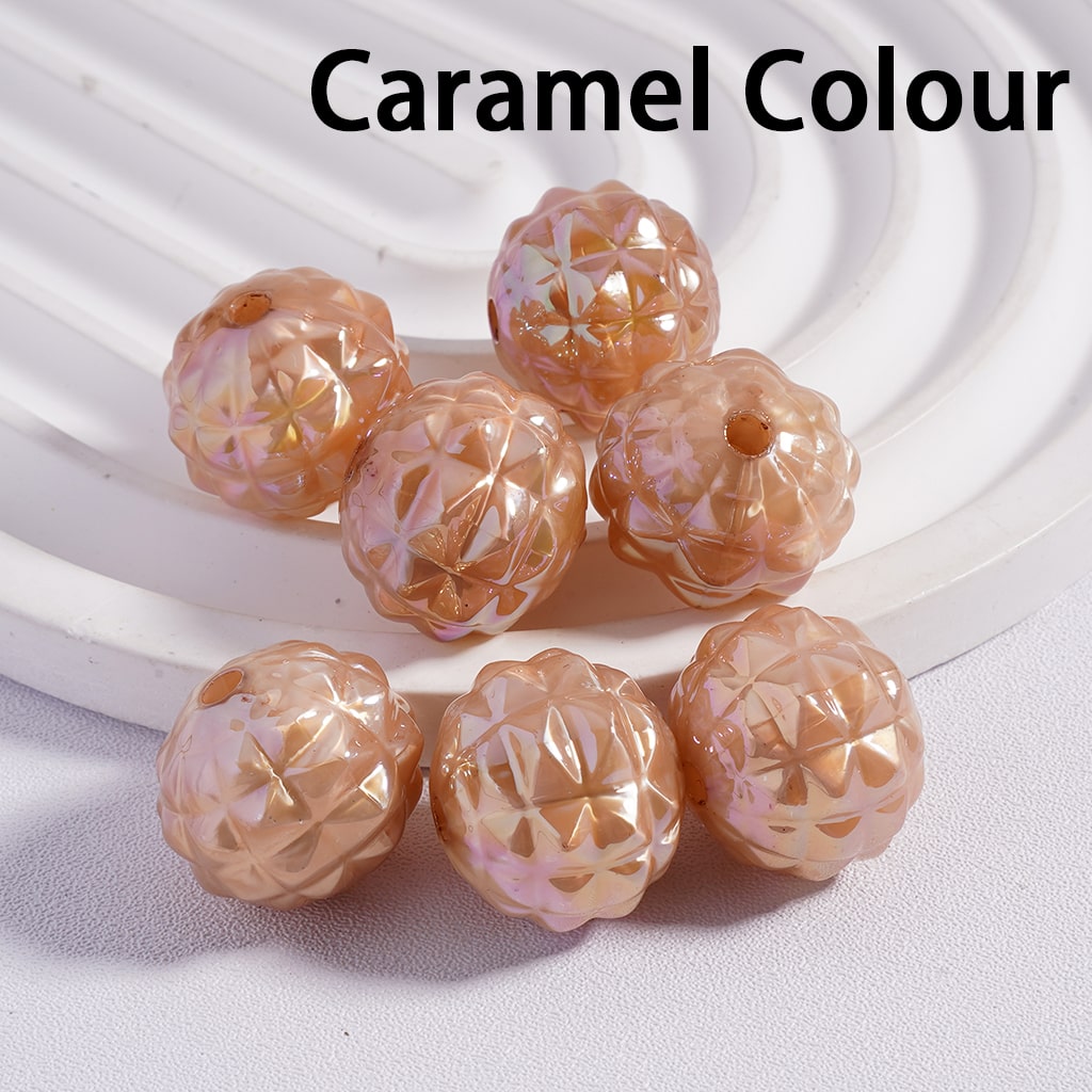 UV Coating Disco Pineapple Solid Color Round Acrylic Beads 16MM (Single Color is available for 200pcs(Whole Bag) Only)
