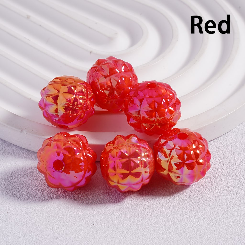 UV Coating Disco Pineapple Solid Color Round Acrylic Beads 16MM (Single Color is available for 200pcs(Whole Bag) Only)