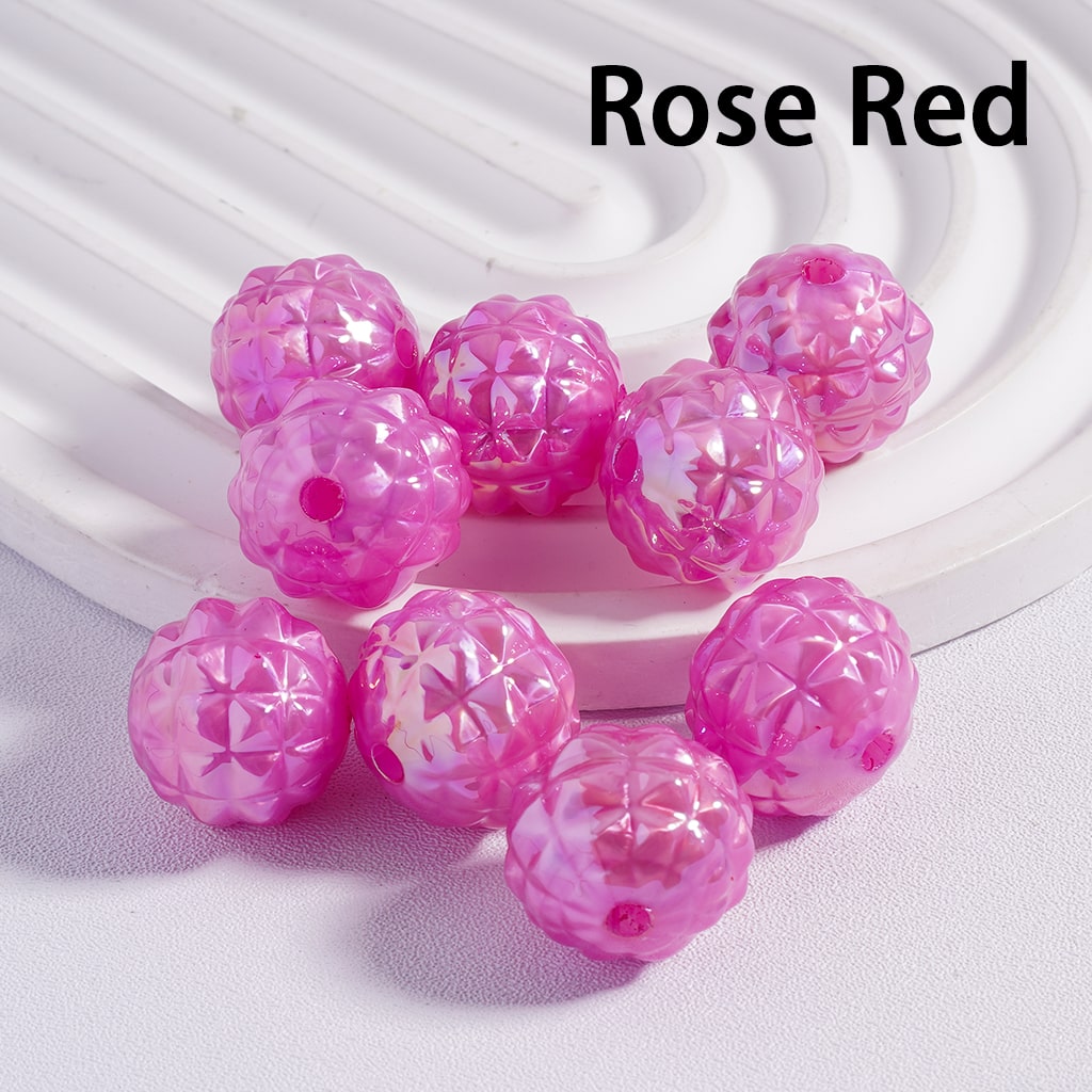 UV Coating Disco Pineapple Solid Color Round Acrylic Beads 16MM (Single Color is available for 200pcs(Whole Bag) Only)