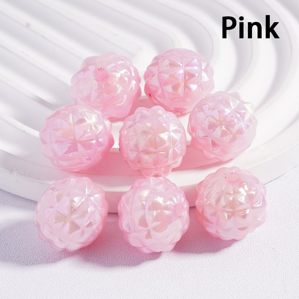 UV Coating Disco Pineapple Solid Color Round Acrylic Beads 16MM (Single Color is available for 200pcs(Whole Bag) Only)