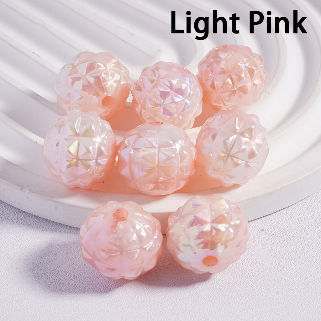 UV Coating Disco Pineapple Solid Color Round Acrylic Beads 16MM (Single Color is available for 200pcs(Whole Bag) Only)