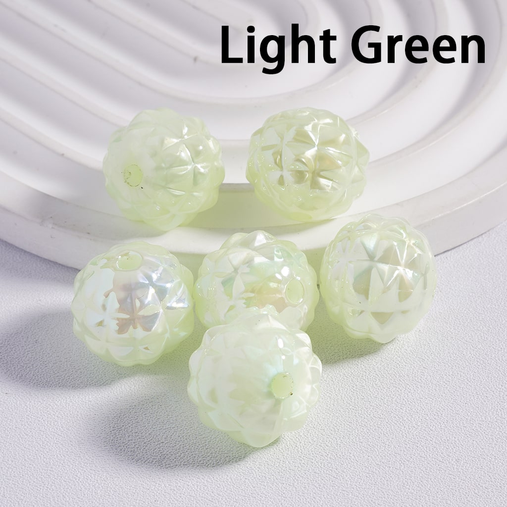 UV Coating Disco Pineapple Solid Color Round Acrylic Beads 16MM (Single Color is available for 200pcs(Whole Bag) Only)