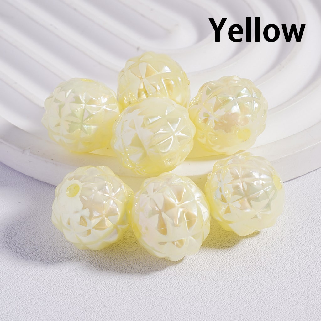 UV Coating Disco Pineapple Solid Color Round Acrylic Beads 16MM (Single Color is available for 200pcs(Whole Bag) Only)