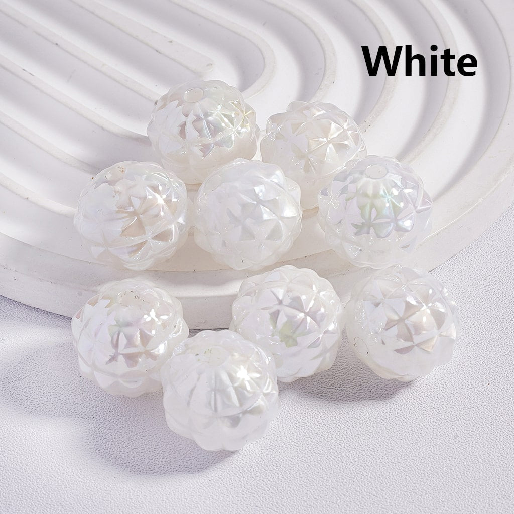 UV Coating Disco Pineapple Solid Color Round Acrylic Beads 16MM (Single Color is available for 200pcs(Whole Bag) Only)