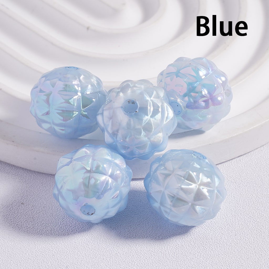 UV Coating Disco Pineapple Solid Color Round Acrylic Beads 16MM (Single Color is available for 200pcs(Whole Bag) Only)