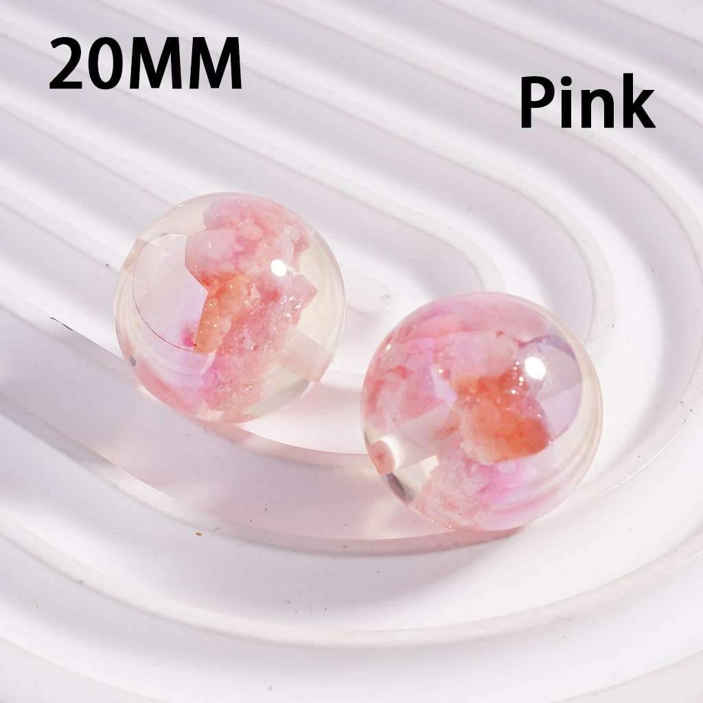 UV Coating Luminous Cute Clouds Inside Multi-Color Round Acrylic Beads, 20MM (Single Color is available for 100pcs(Whole Bag) Only)