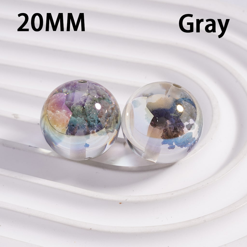 UV Coating Luminous Cute Clouds Inside Multi-Color Round Acrylic Beads, 20MM (Single Color is available for 100pcs(Whole Bag) Only)