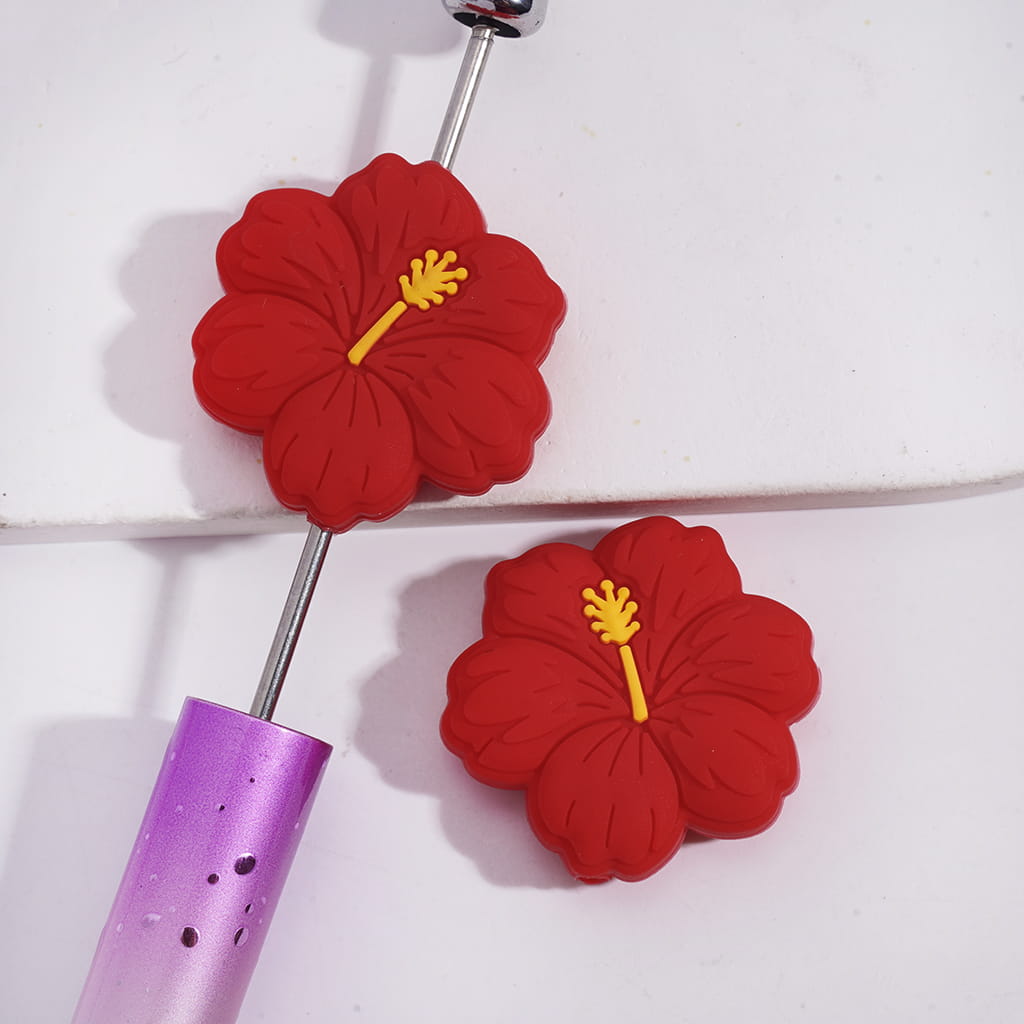 3D Cute Flower Shape Designs Silicone Focal Beads Random Mix