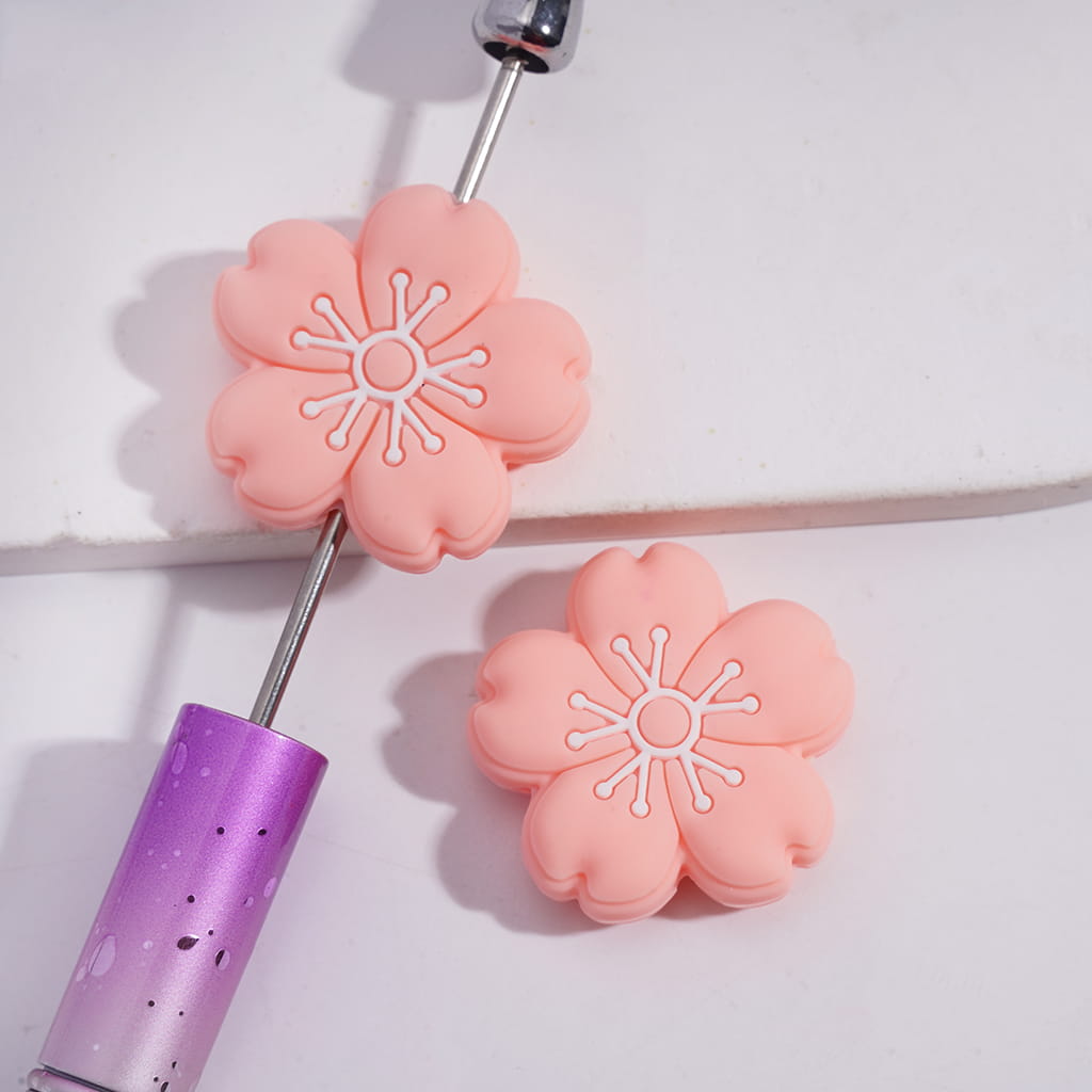 3D Cute Flower Shape Designs Silicone Focal Beads Random Mix