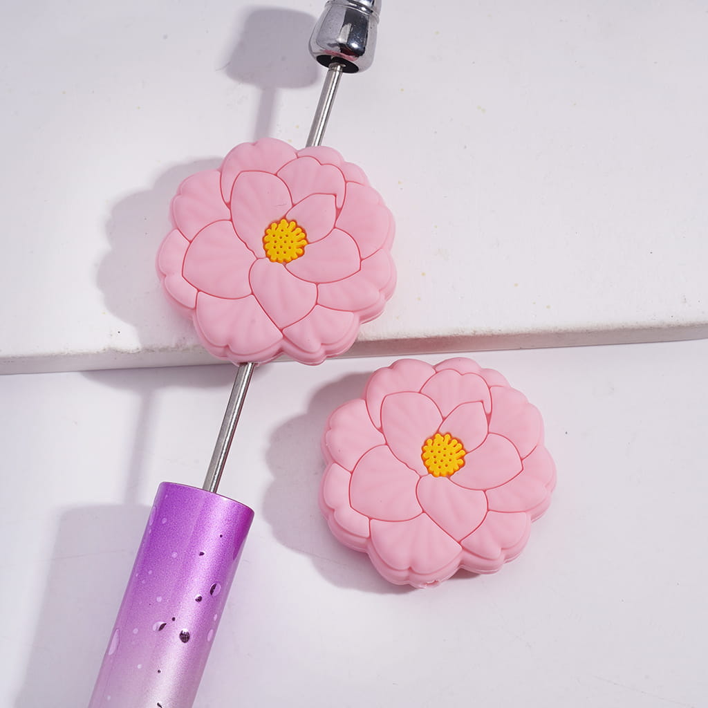 3D Cute Flower Shape Designs Silicone Focal Beads Random Mix