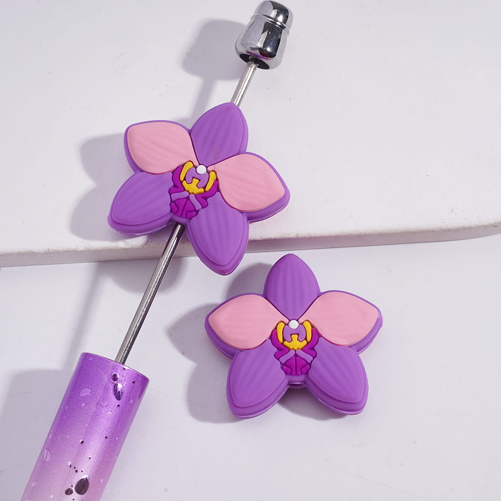 3D Cute Flower Shape Designs Silicone Focal Beads Random Mix