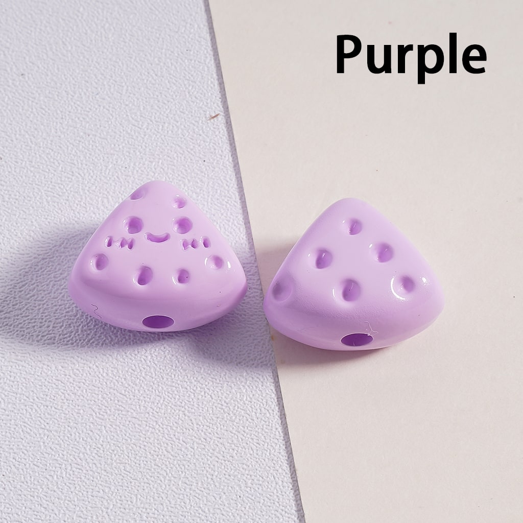 Mini Fan-Smile Cheese Face in Solid Color, Acrylic Beads 12*15MM (Single Color is available for 300pcs(whole bag) Only)