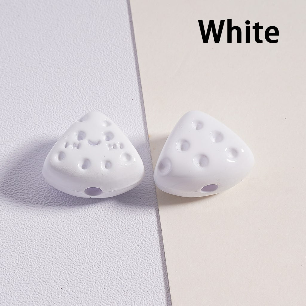 Mini Fan-Smile Cheese Face in Solid Color, Acrylic Beads 12*15MM (Single Color is available for 300pcs(whole bag) Only)