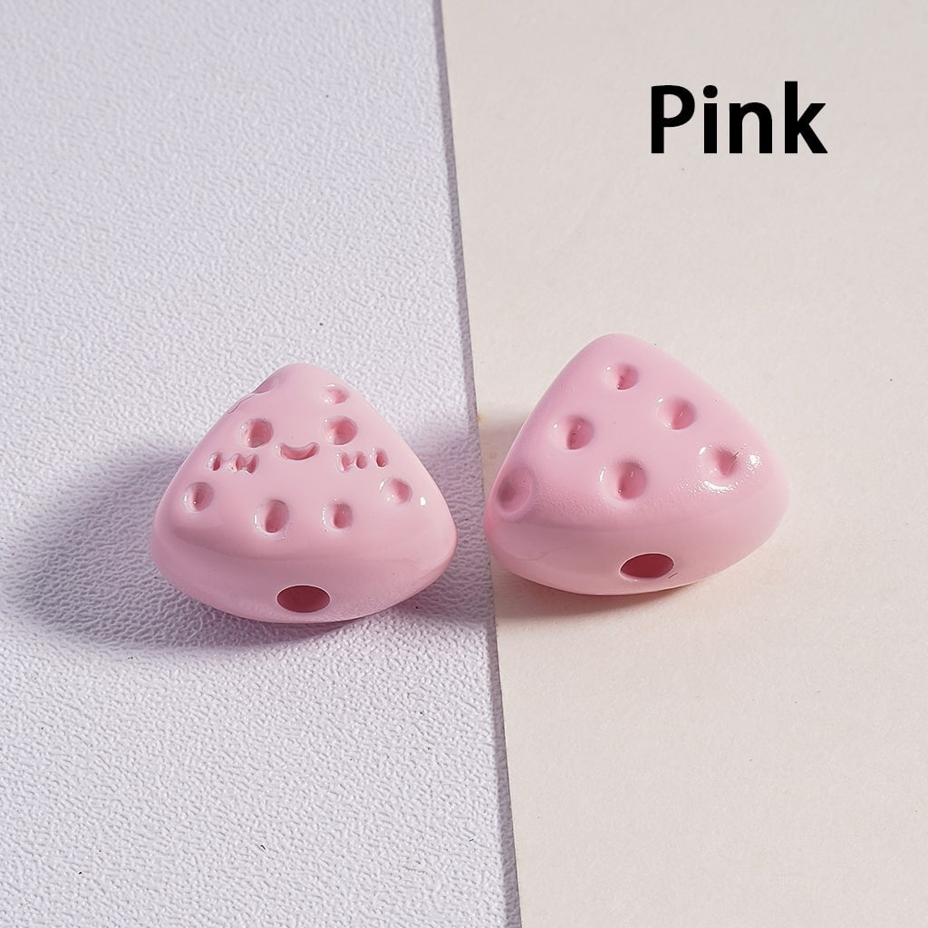 Mini Fan-Smile Cheese Face in Solid Color, Acrylic Beads 12*15MM (Single Color is available for 300pcs(whole bag) Only)