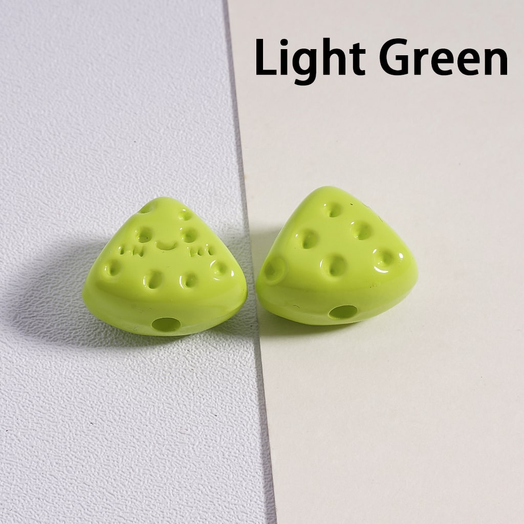 Mini Fan-Smile Cheese Face in Solid Color, Acrylic Beads 12*15MM (Single Color is available for 300pcs(whole bag) Only)